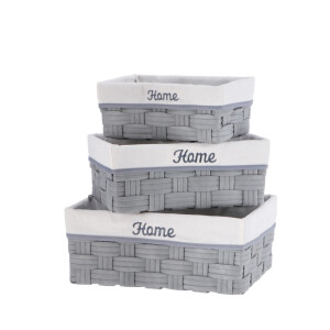 Set 3 cosuri depozitare gri  28,5 x 18 x 11, 33 x 22,5 x 13, 38 x 28 x 15 cm
