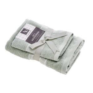 Set 2 prosoape baie bumbac verde 40 x 55, 55 x 100 cm