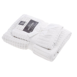 Set 2 prosoape baie bumbac alb 40 x 55 cm, 55 x 100 cm