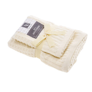 Set 2 prosoape baie bumbac crem 40 x 55 cm, 55 x 100 cm