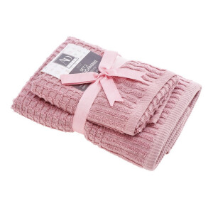 Set 2 prosoape baie bumbac roz 40 x 55 cm, 55 x 100 cm