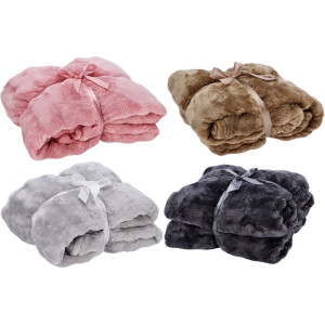 Set 4 paturi textil multicolor 150 x 200 cm