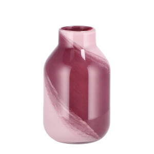 Vaza flori sticla roz 17 x 28 cm