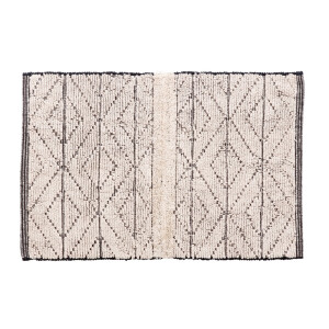 Covoras bumbac crem negru Peres 60 x 120 cm