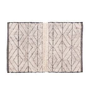Covor bumbac crem negru 90 x 150 cm