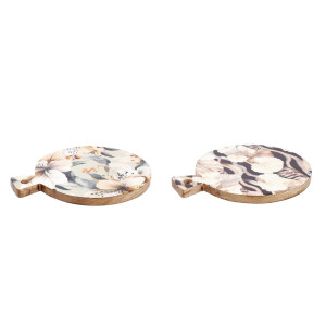 Set 2 platouri servire lemn multicolor Abel 39 x 29 x 2,5 cm