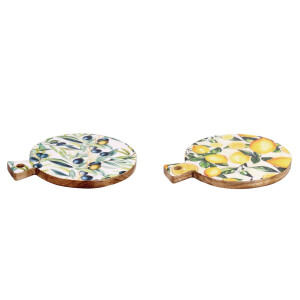Set 2 platouri servire lemn multicolor Yari 39 x 29 x 2,5 cm