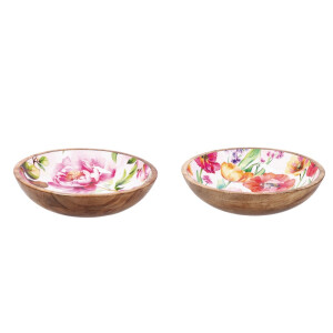 Set 2 boluri lemn multicolor Iole 30 x 7 cm