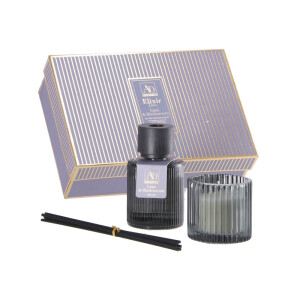 Set parfum camera, lumanare parfumata Coacaze Negre si Lime 150 ml, 100 gr