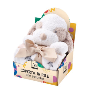 Set figurina Catelus cu paturica textil 75 x 90 cm