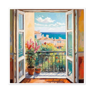 Tablou decorativ oleografie pe panza Peisaj 40 x 40 cm