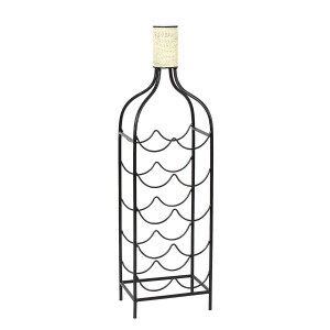 Suport 10 sticle vin fier negru 25 x 18 x 87 cm
