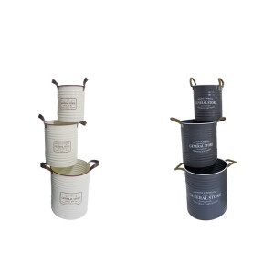 Set 6 ghivece flori fier 23 x 27, 27,5 x 32, 31,5 x 36,5 cm