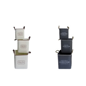 Set 6 ghivece flori 25 x 25 x. 27,  29,5 x 29,5 x 32,  33,5 x 33,5 x 37 cm