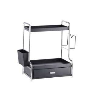 Raft organizator fier negru argintiu 32,5 x 23,5 x 42 cm