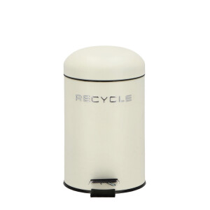 Cos gunoi cu pedala metal alb 17 x 25 cm, 3 L