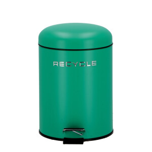 Cos gunoi cu pedala metal verde 20,5 x 27 cm,  5 L