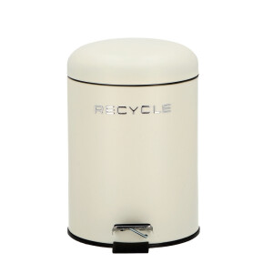 Cos gunoi cu pedala metal alb 20,5 x 27 cm,  5 L