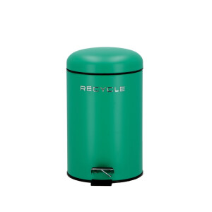 Cos gunoi cu pedala metal verde 20,5 x  31,5 cm, 7 L