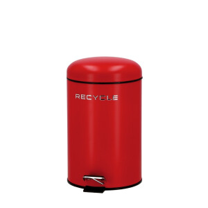 Cos gunoi cu pedala metal rosu 20,5 x  31,5 cm, 7 L
