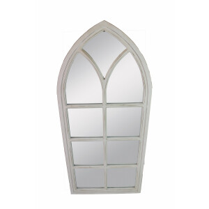 Oglinda perete lemn alb 60,5 x 135 cm