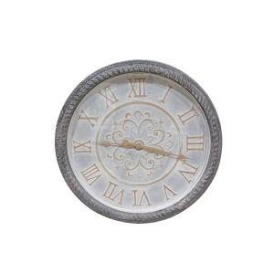 Ceas perete lemn gri maro 60 cm