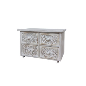 Comoda lemn maro alb  44 x 18,5 x 28 cm