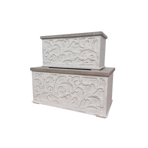 Set 2 banci lemn maro alb 56,5 x 24 x 29, 72 x 38,5 x 35,5 cm