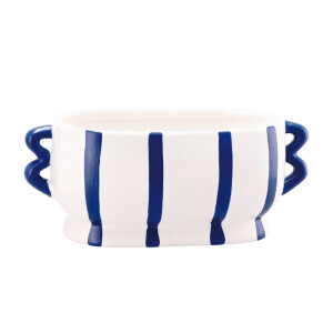 Ghiveci flori dolomit albastru alb 30 x 14,5 x 13 cm