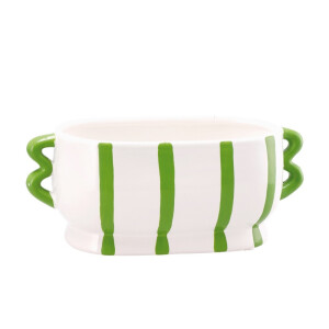 Ghiveci flori dolomit verde alb 30 x 14,5 x 13 cm
