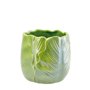 Ghiveci flori dolomit verde Leaf 18,5 x 18 cm