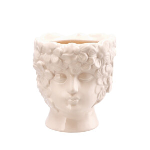 Ghiveci flori dolomit crem 17,5 x 19 cm
