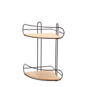 Etajera 2 polite fier bambus 20 x 20 x 33 cm