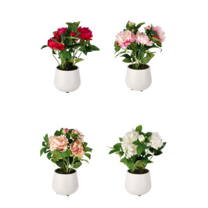 Set 4 ghivece Bujori artificiali  19 x 52 cm