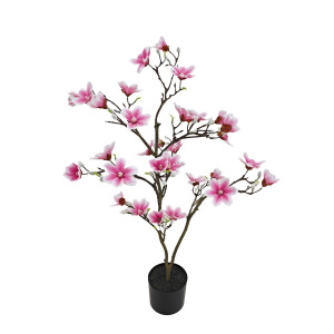 Magnolie roz artificiala in ghiveci 15 x 90 cm