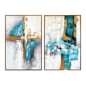 Set 2 tablouri decorative canvas abstract 60 x 90 cm