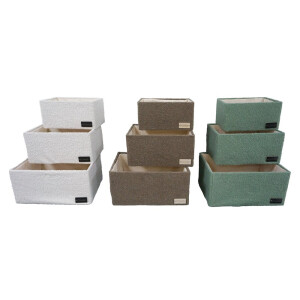 Set 9 cosuri depozitare textil multicolor 30 x 20 x 15, 35 x 25 x 17, 40 x 30 x 20 cm