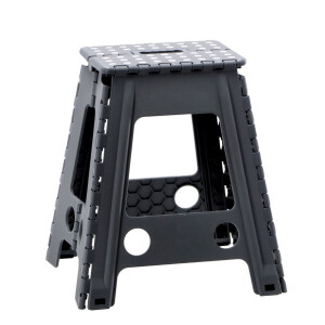 Taburet pliabil plastic gri 29 x 22 x 45 cm