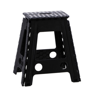 Taburet pliabil plastic negru 29 x 22 x 45 cm