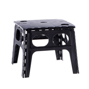 Taburet pliabil plastic negru 45 x 44 x 39 cm