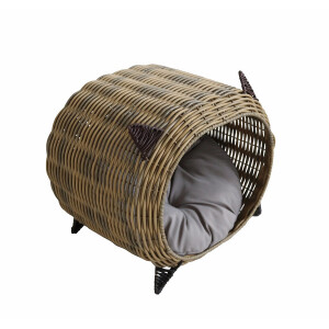 Pat animale plastic maro textil gri 40 x 34 x 40 cm