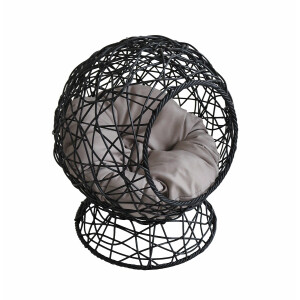 Pat animale plastic negru perna textil gri 45 x 75 cm