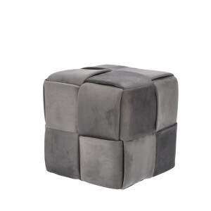 Puf catifea gri 37 x 37 x 37 cm