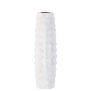 Vaza flori ceramica alba Pelik 13,5 x 46 cm