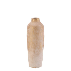Vaza flori teracota bej auriu 12 x 35 cm