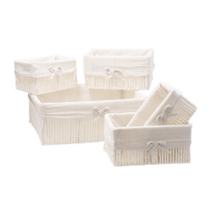 Set 5 cosuri depozitare hartie antracit textil alb 21 x 13 x 11 cm, 25 x 17,5 x 13 cm, 40 x 30 x 15 cm