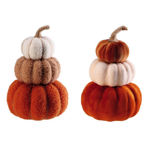 Set 2 Dovleci decorativi textil multicolor 30 x 19 cm