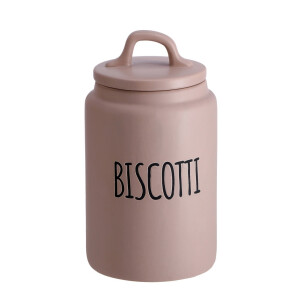 Borcan depozitare ceramica maro neagra Biscotti 13,5 x 24,5 cm