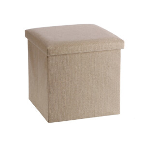 Taburet cu spatiu depozitare, pliabil, textil maro 38 x 38 x 38 cm