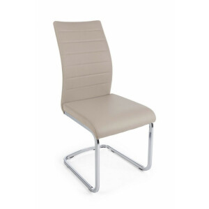 Set 4 scaune piele ecologica bej otel Myra 41x60x98 cm